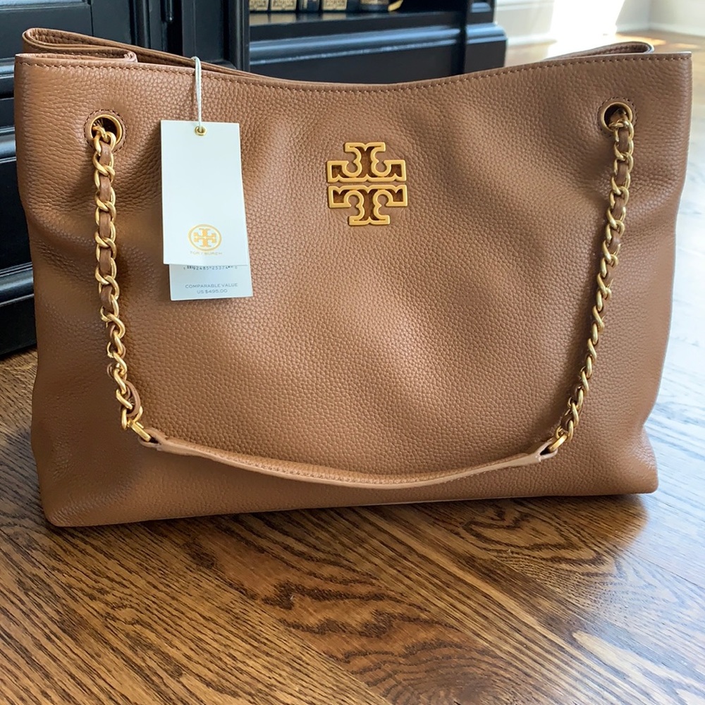 Tory Burch Britten Triple Compartment Tote Bark